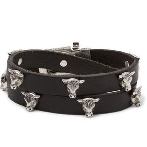 GUCCI  Anger Forest bull studded leather choker silver necklace New in b…